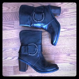 Brown Buckle Booties
